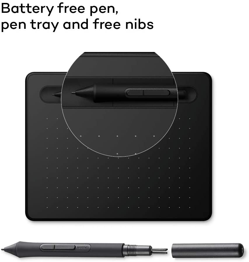 Wacom Intuos S CTL4100K-N Pen Tablet, Mobile Graphic Tablet for